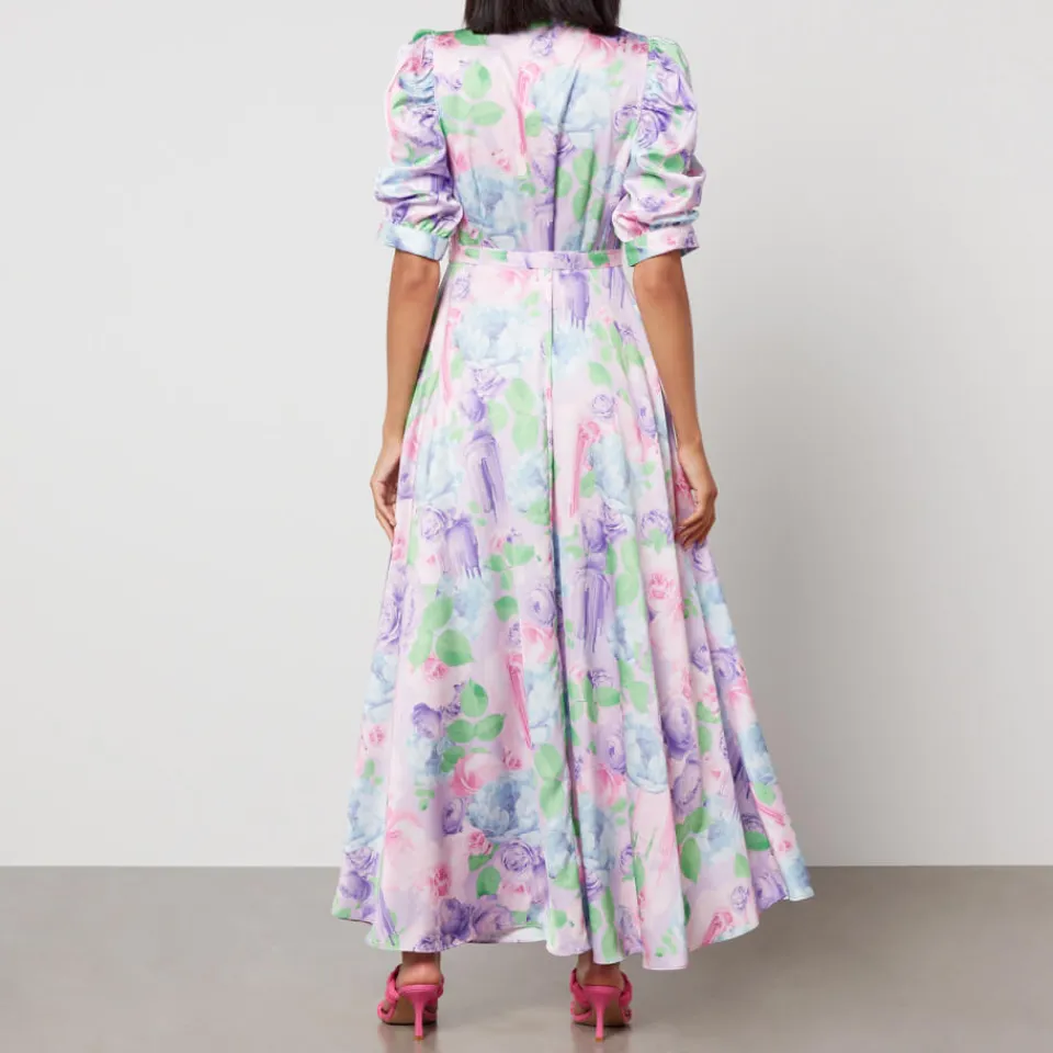 Dresses|Dresses|Cras Kayla Floral-Print Satin Maxi Dress - EU 36/UK 10