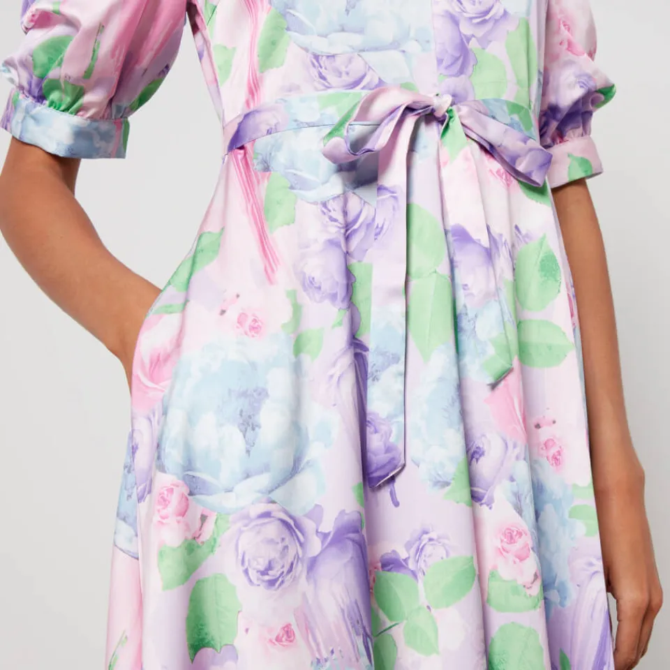 Dresses|Dresses|Cras Kayla Floral-Print Satin Maxi Dress - EU 36/UK 10