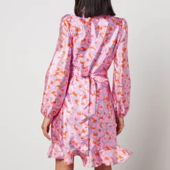 Dresses|Dresses|Cras Linda Printed Satin-Crepe Wrap Dress - EU 38/UK 12