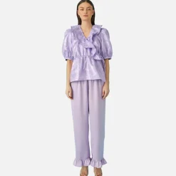 T-Shirts And Tops|Shirts And Blouses|Cras Mika Frilled Jacquard Blouse - EU 34/UK 6