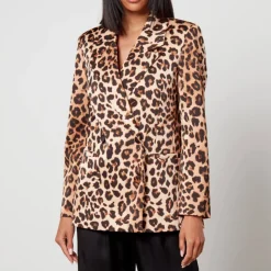 Jackets|Coats|Cras Samy Leopard-Print Satin Blazer - EU 34/UK 8
