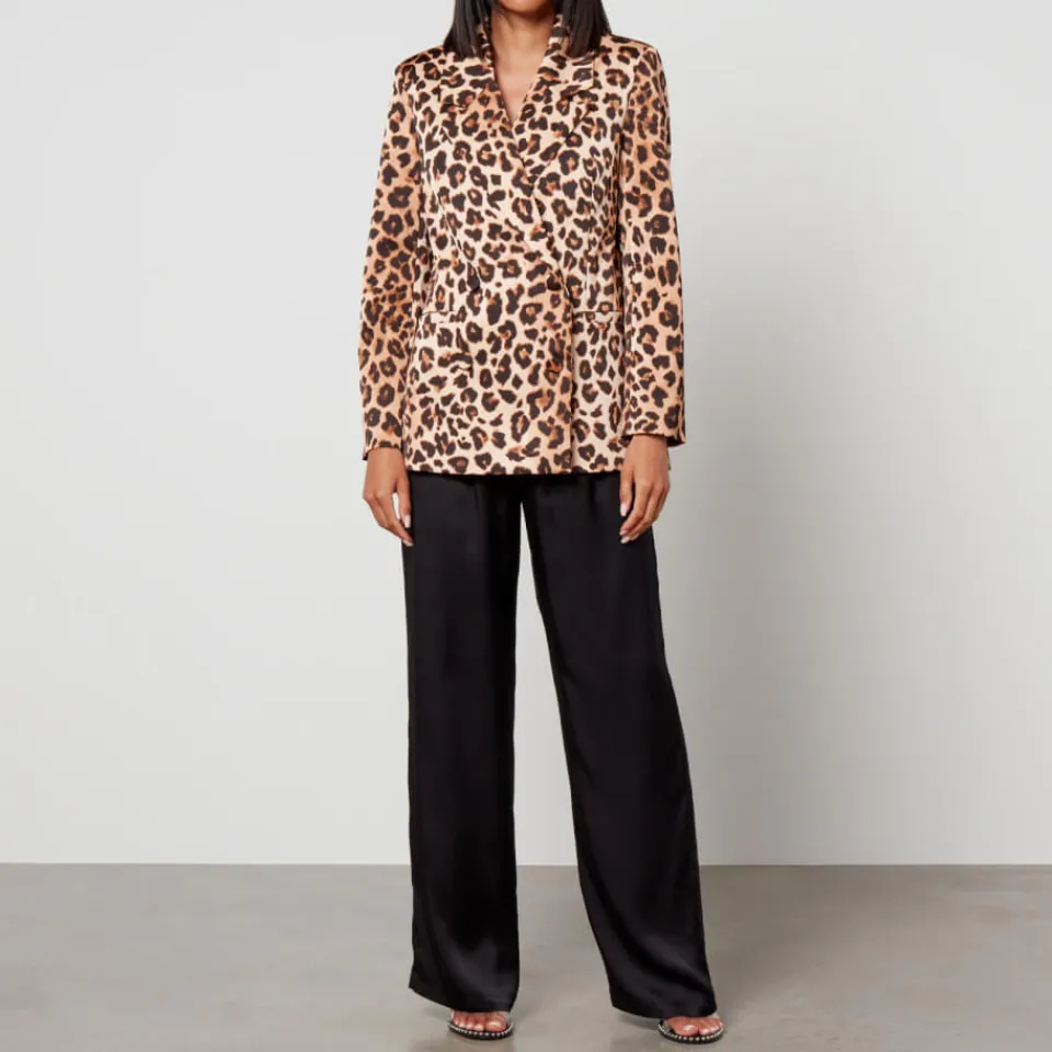 Jackets|Coats|Cras Samy Leopard-Print Satin Blazer - EU 34/UK 8