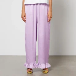 Trousers|Cras Crās Hunter Ruffle-Trimmed Satin Trousers - EU 34/UK 6