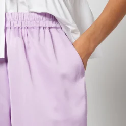 Trousers|Cras Crās Hunter Ruffle-Trimmed Satin Trousers - EU 34/UK 6