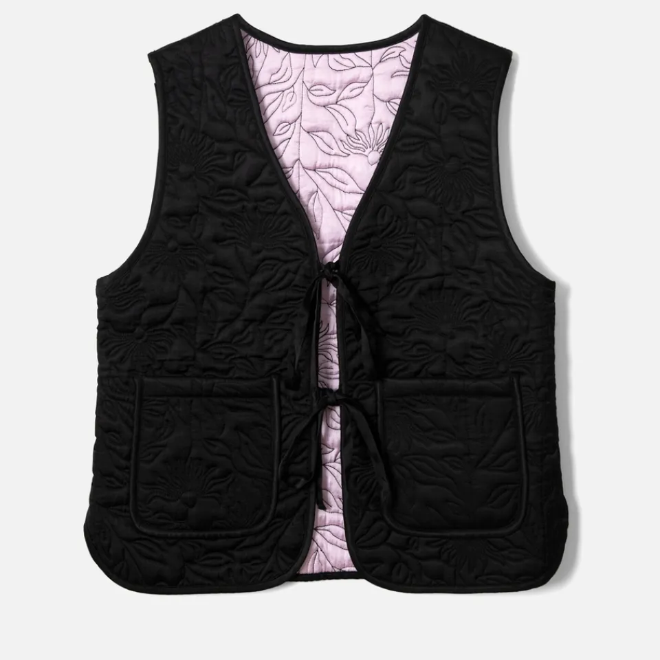 Jackets|Coats|Toit Volant Damson Madder Arte Embroidered Quilted Shell Gilet - UK 8