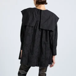 Dresses|Dresses|Ganni Damson Madder Candice Cotton-Poplin Collared Mini Dress - UK 6
