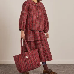 Holiday Bags|Bags|Damson Madder Checked Cotton Reversible Tote Bag