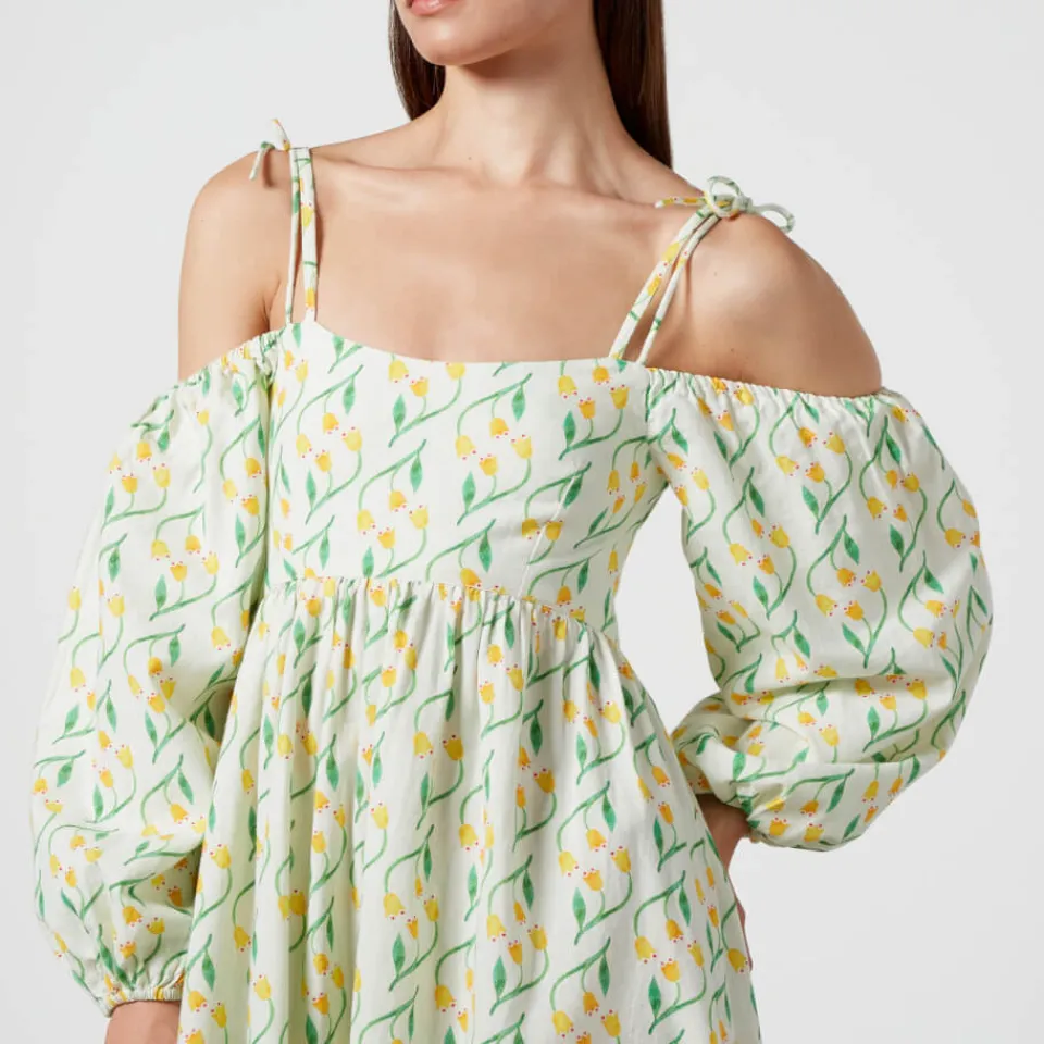 Dresses|Dresses|Stine Goya Damson Madder Edwina Floral-Print Cotton Midi Dress - UK 10