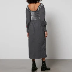 Dresses|Dresses|Dr. Martens Damson Madder Hermione Shirred Polka Dot Poplin Midi Dres - UK 6