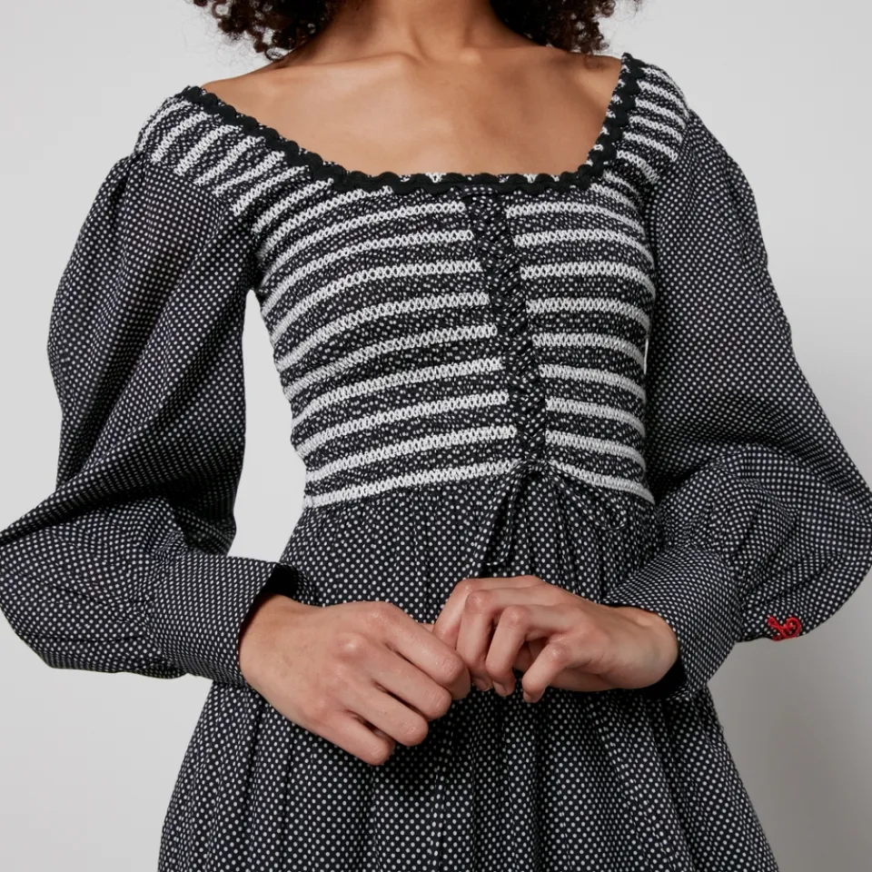 Dresses|Dresses|Dr. Martens Damson Madder Hermione Shirred Polka Dot Poplin Midi Dres - UK 6