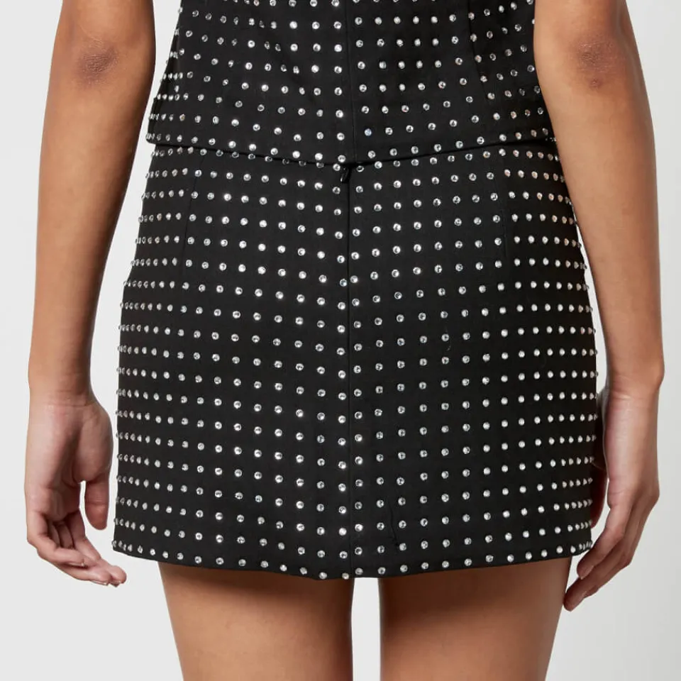 Skirts|Skirts|De La Vali Isidora Diamante-Embellished Twill Mini Skirt - UK 8