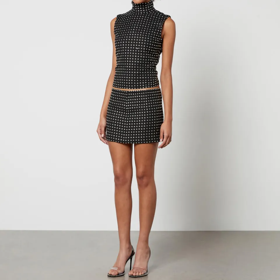 Skirts|Skirts|De La Vali Isidora Diamante-Embellished Twill Mini Skirt - UK 8