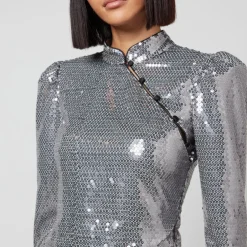 T-Shirts And Tops|De La Vali Limousine Feather Sequined Top - UK 12