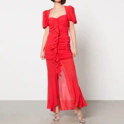 Dresses|Dresses|De La Vali Ruched Chiffon Maxi Dress - UK 8