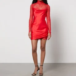 Dresses|Dresses|Cras De La Vali Satin and Lace Mini Dress - UK 6