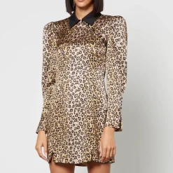 Dresses|Dresses|Stine Goya De La Vali Whiskey Leopard-Print Satin Mini Dress - UK 6
