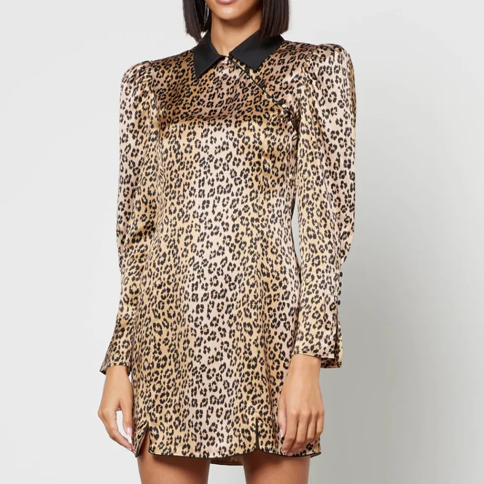 Dresses|Dresses|Stine Goya De La Vali Whiskey Leopard-Print Satin Mini Dress - UK 6
