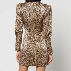 Dresses|Dresses|Stine Goya De La Vali Whiskey Leopard-Print Satin Mini Dress - UK 6
