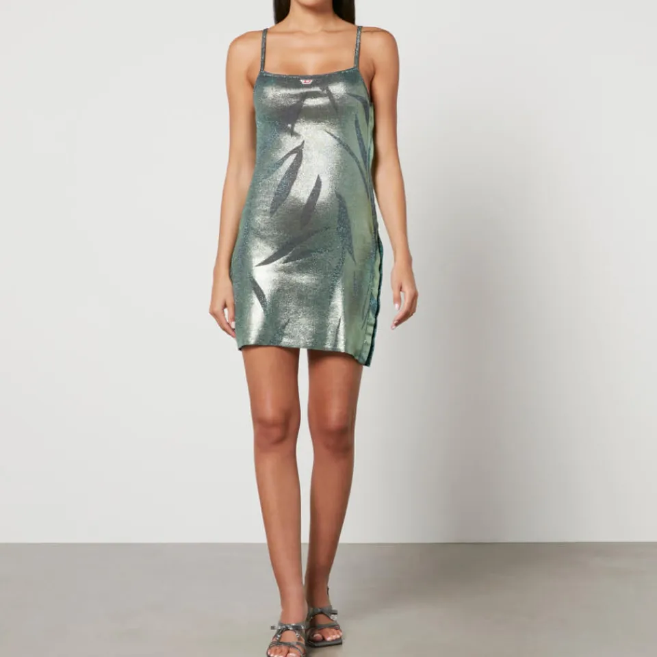 Dresses|Dresses|Dr. Martens Diesel M-Areah Printed Metallic Jersey Mini Dress - S
