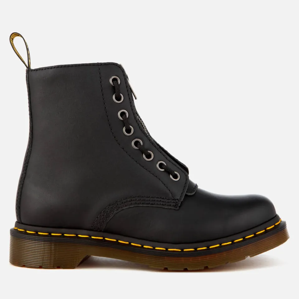 Boots|Dr. Martens Women's 1460 Pascal Front Zip Arcadia Leather 8-Eye Boots - Black
