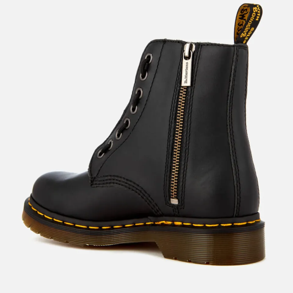 Boots|Dr. Martens Women's 1460 Pascal Front Zip Arcadia Leather 8-Eye Boots - Black