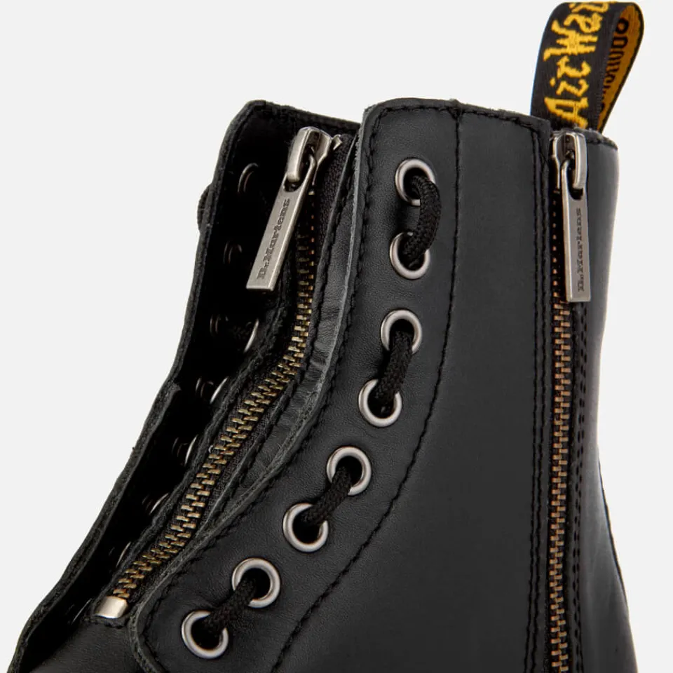 Boots|Dr. Martens Women's 1460 Pascal Front Zip Arcadia Leather 8-Eye Boots - Black