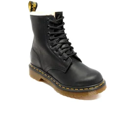 Boots|Dr. Martens Women's 1460 Serena Leather/Fur Lined 8-Eye Boots - Black