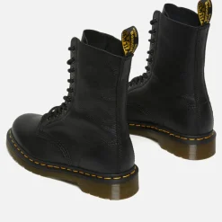 Boots|Dr. Martens Women's 1490 Virginia Leather 10-Eye Boots - Black - UK 3