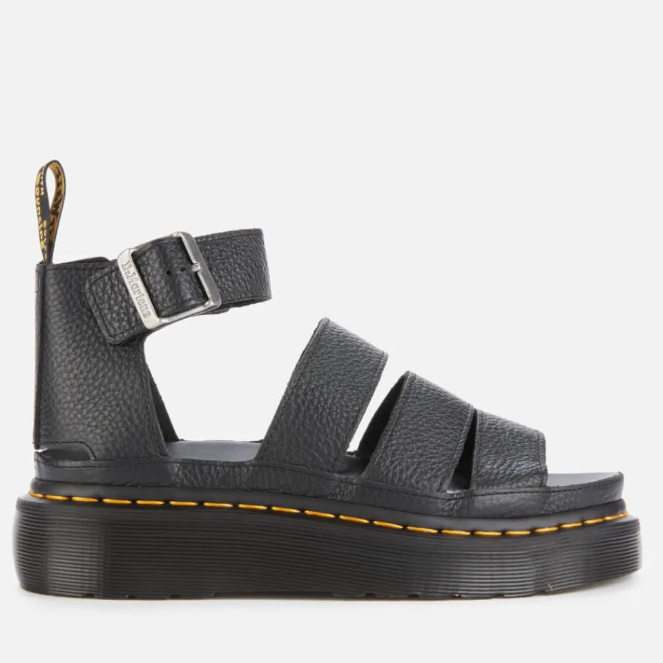 Sandals & Slides|Sandals|Birkenstock Dr. Martens Women's Clarissa II Quad Leather Sandals - Black - UK 3