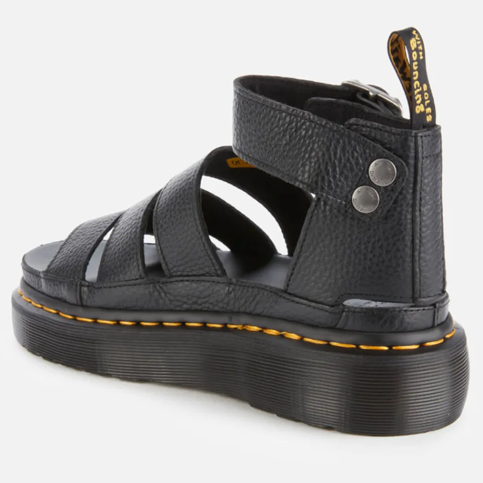 Sandals & Slides|Sandals|Birkenstock Dr. Martens Women's Clarissa II Quad Leather Sandals - Black - UK 3