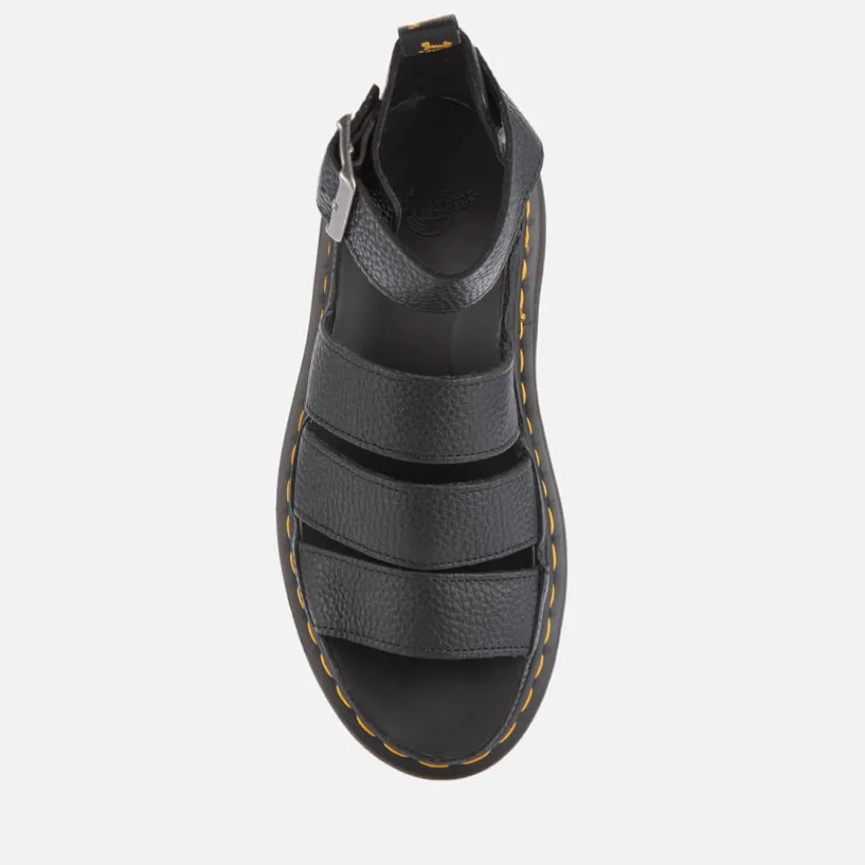 Sandals & Slides|Sandals|Birkenstock Dr. Martens Women's Clarissa II Quad Leather Sandals - Black - UK 3