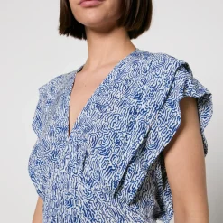Dresses|Dresses|Marant Etoile Epolia Printed Georgette Sleeveless Dress - FR 36/UK 8