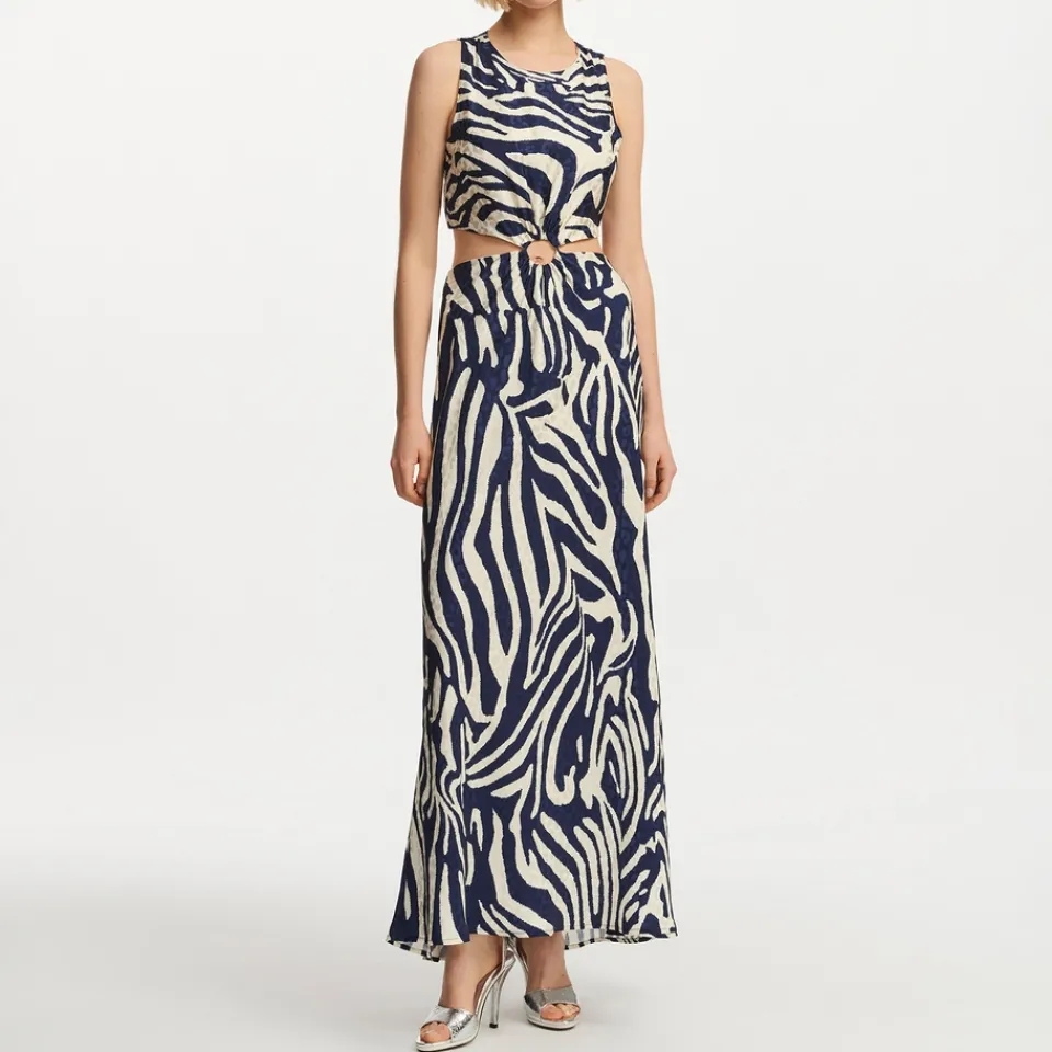 Dresses|Dresses|Essentiel Antwerp Fiora O-Ring Chiffon Midi Dress - UK 14