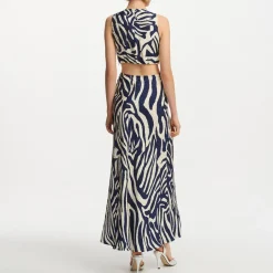 Dresses|Dresses|Essentiel Antwerp Fiora O-Ring Chiffon Midi Dress - UK 14