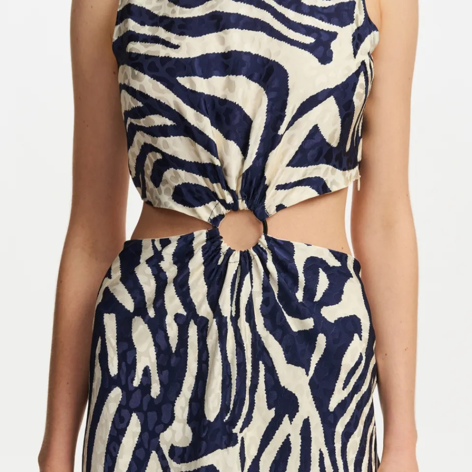 Dresses|Dresses|Essentiel Antwerp Fiora O-Ring Chiffon Midi Dress - UK 14
