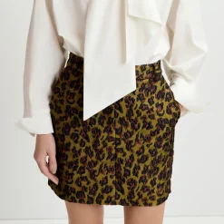 Skirts|Skirts|Essentiel Antwerp Generic Leopard-Cloqué Skirt - EU 36/UK 8