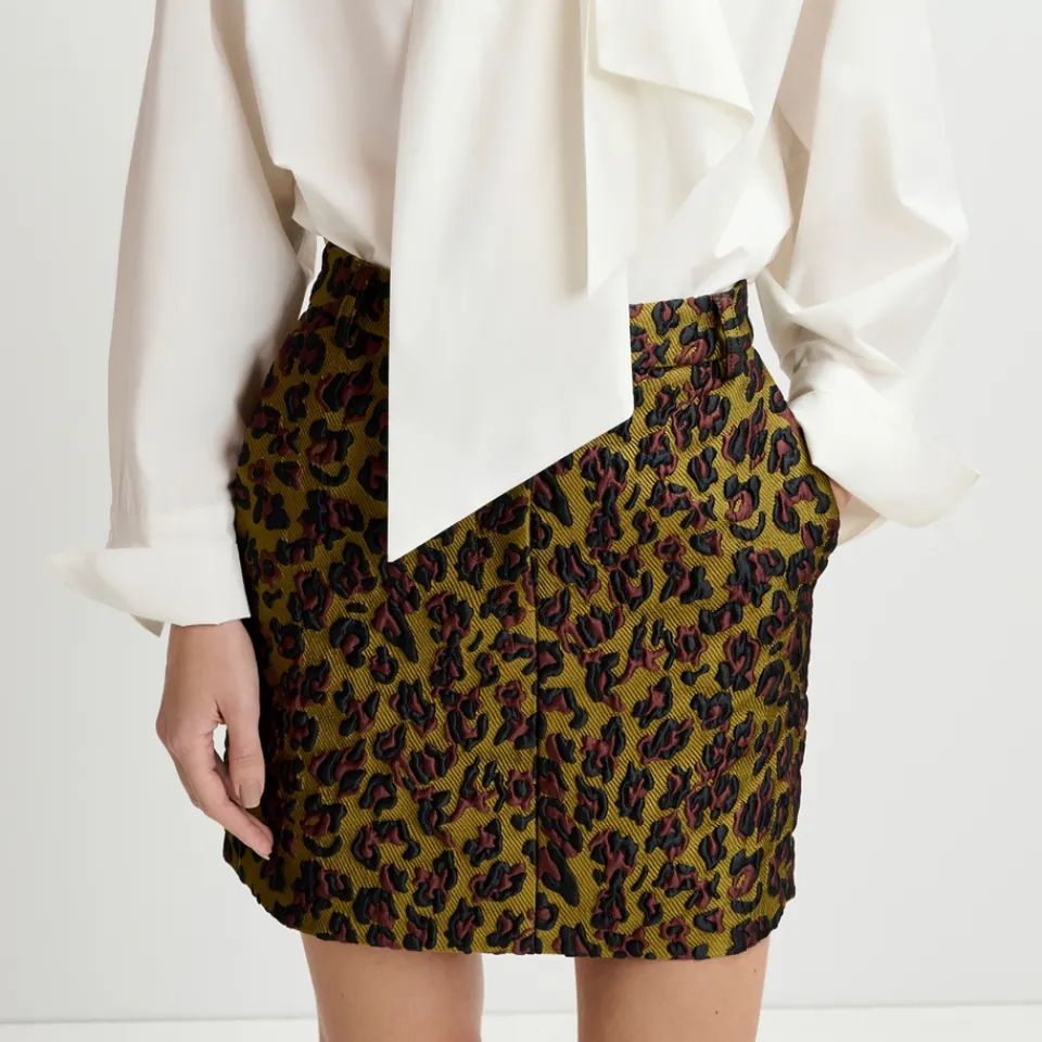 Skirts|Skirts|Essentiel Antwerp Generic Leopard-Cloqué Skirt - EU 36/UK 8