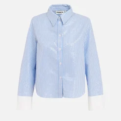 T-Shirts And Tops|Shirts And Blouses|Essentiel Antwerp Giuliano Sequin Cotton-Poplin Shirt - EU 34/UK 6