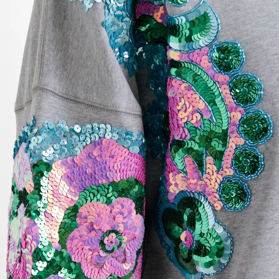 Loungewear|Sweatshirts|Essentiel Antwerp Hecrazy Sequin-Embellished Cotton-Jersey Sweatshirt - 0