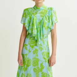 Dresses|Dresses|Astrid & Miyu Essentiel Antwerp Honolulu Ruffle Chiffon Midi Dress - EU 34/UK6