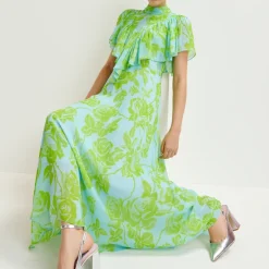 Dresses|Dresses|Astrid & Miyu Essentiel Antwerp Honolulu Ruffle Chiffon Midi Dress - EU 34/UK6