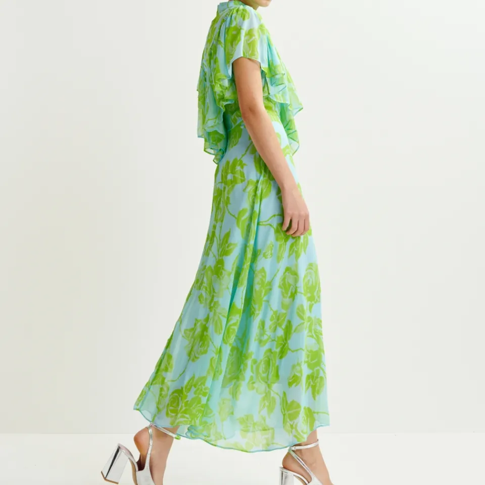 Dresses|Dresses|Astrid & Miyu Essentiel Antwerp Honolulu Ruffle Chiffon Midi Dress - EU 34/UK6