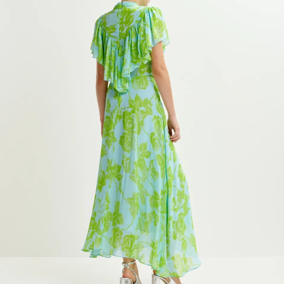 Dresses|Dresses|Astrid & Miyu Essentiel Antwerp Honolulu Ruffle Chiffon Midi Dress - EU 34/UK6
