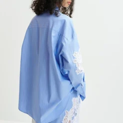 T-Shirts And Tops|Shirts And Blouses|Astrid & Miyu Essentiel Antwerp Hoofd Lace Cotton-Poplin Shirt - XS