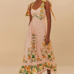 Dresses|Dresses|Farm Rio Botanical Beauty Cotton-Blend Midi Dress - M