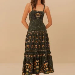 Dresses|Dresses|Anni Lu Farm Rio Flowers Arch Linen-Blend Maxi Dress - M