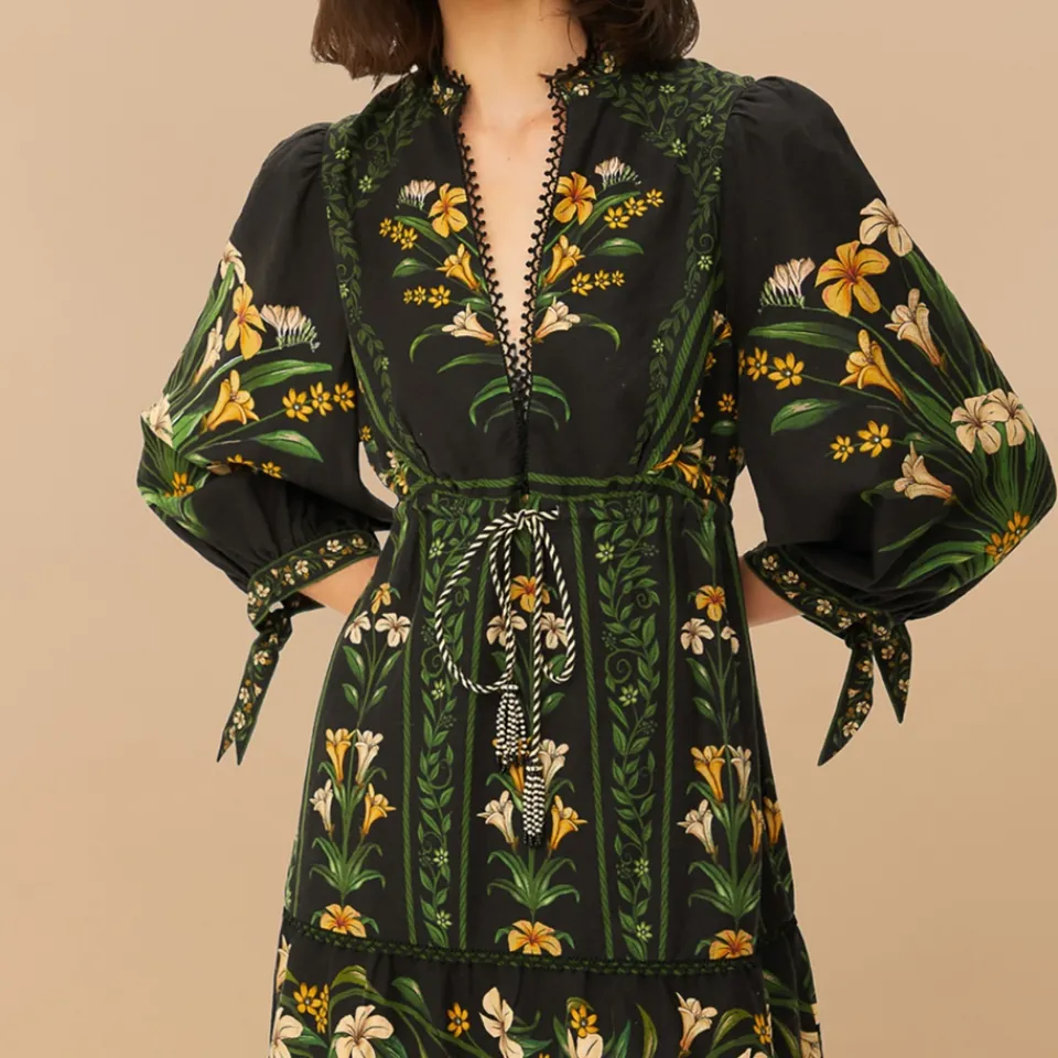 Dresses|Dresses|Ganni Farm Rio Flowers Arch Linen-Blend Mini Dress - S