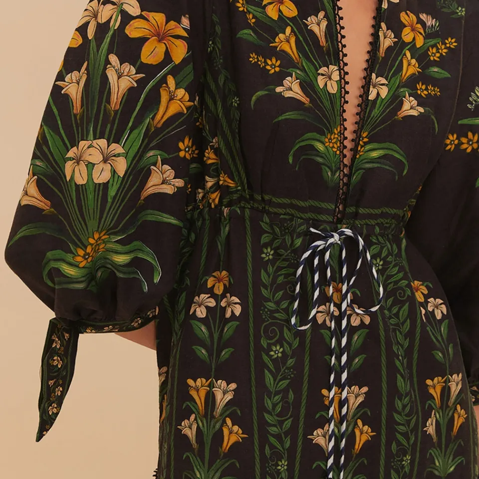 Dresses|Dresses|Ganni Farm Rio Flowers Arch Linen-Blend Mini Dress - S