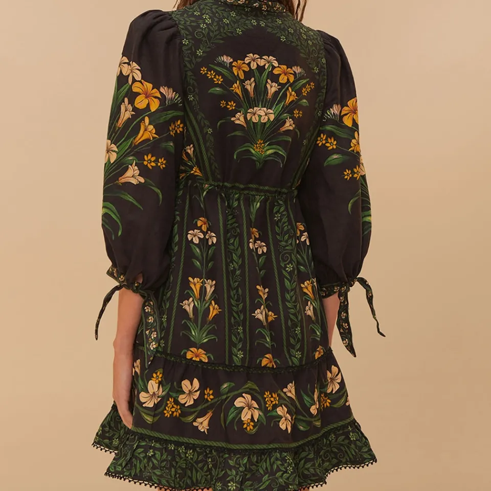 Dresses|Dresses|Ganni Farm Rio Flowers Arch Linen-Blend Mini Dress - S