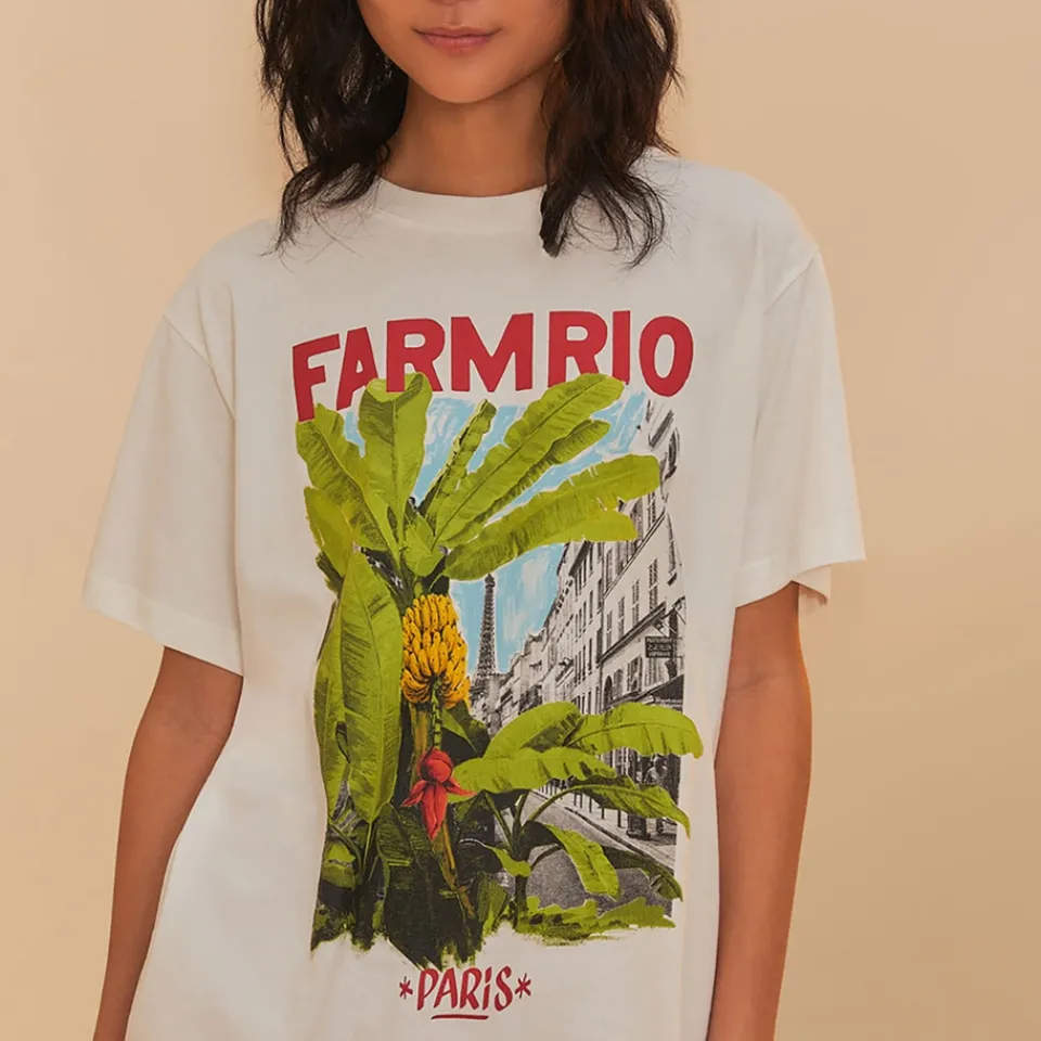 Loungewear|T-Shirts And Tops|Anine Bing Farm Rio From Brasil To The World Cotton-Jersey T-Shirt - M